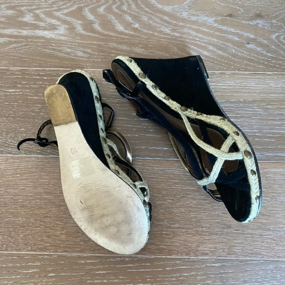 Nine West Suede & Burlap Strappy Sandal | 9.5M